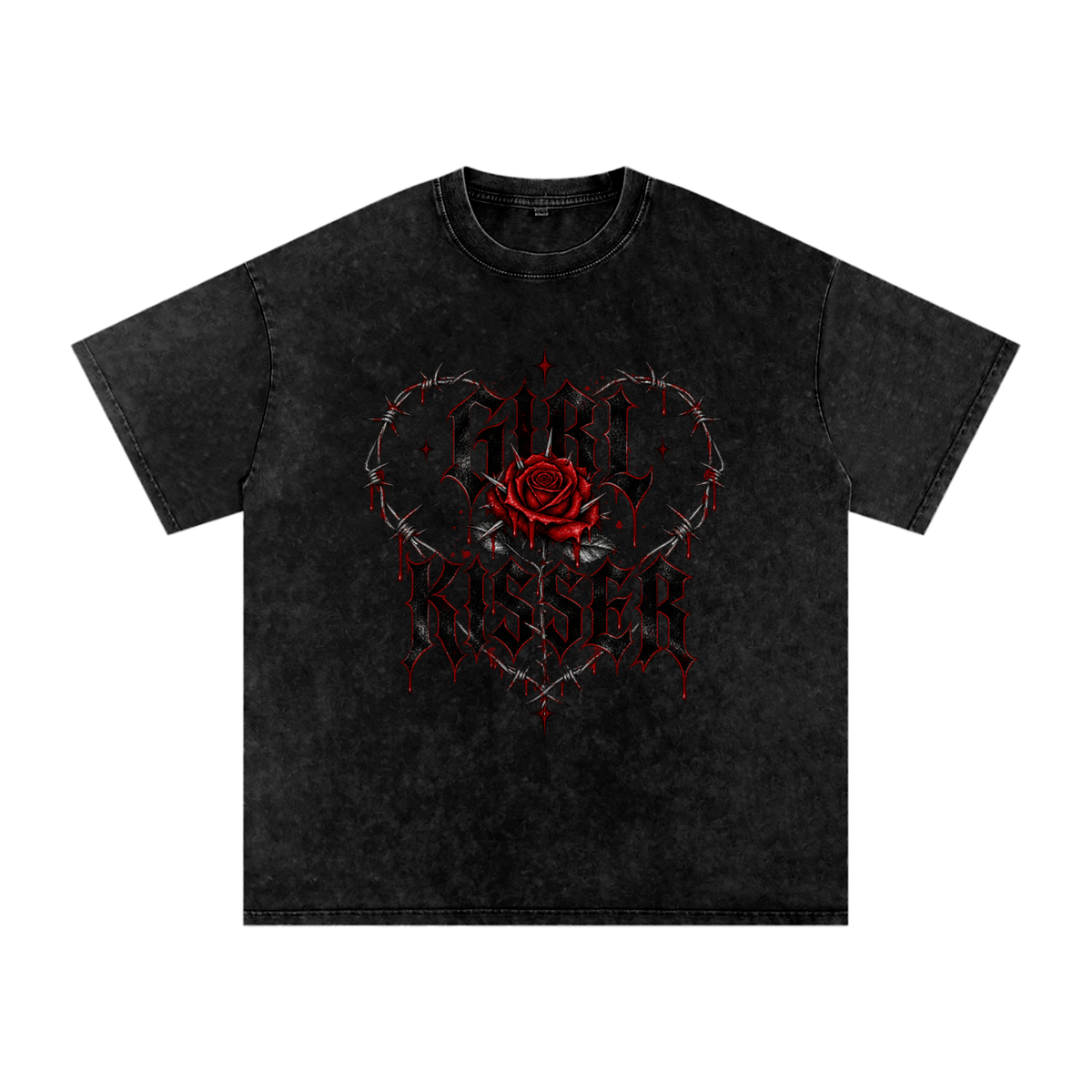 Rose | Snow Washed Oversized Cotton T-Shirt
