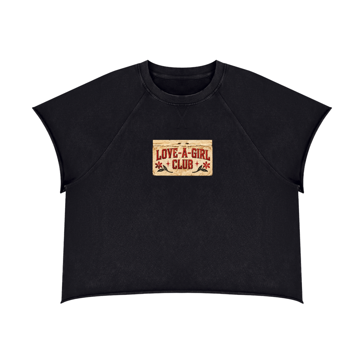 Love-A-Girl | Vintage Wash Raw Edge Boxy T-Shirt
