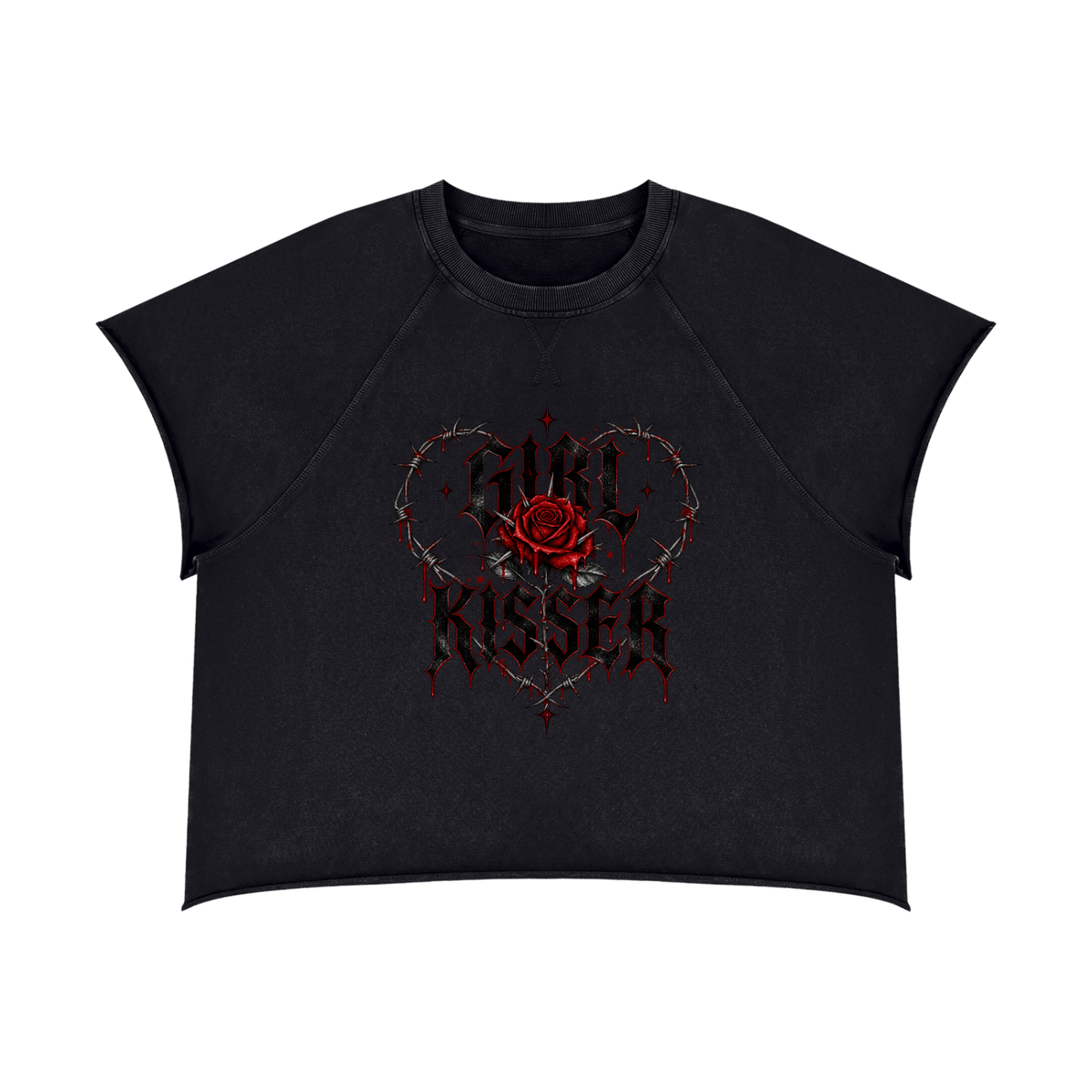 Rose | Vintage Wash Raw Edge Boxy T-Shirt