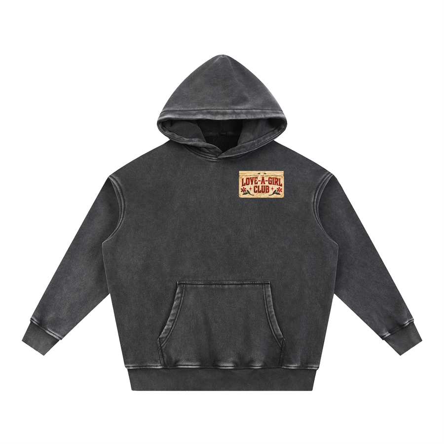 Love-A-Girl | Snow Wash Fleece Oversize Hoodie