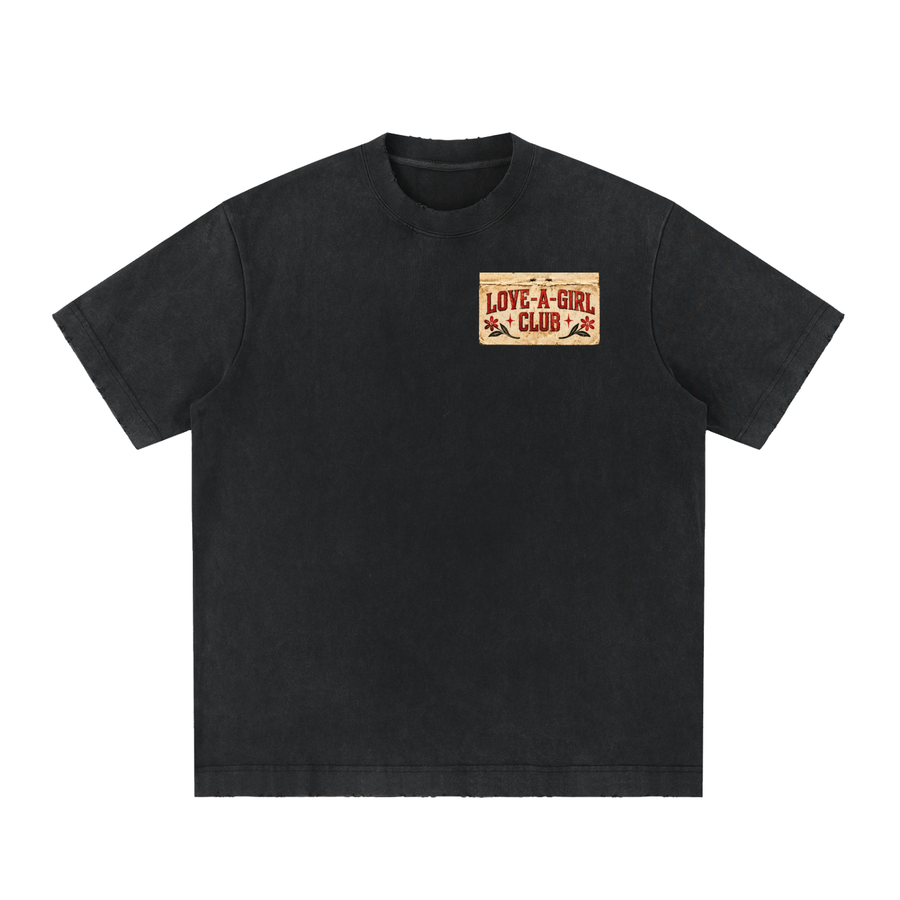 Love-A-Girl | Heavyweight Vintage Washed Frayed T-Shirt