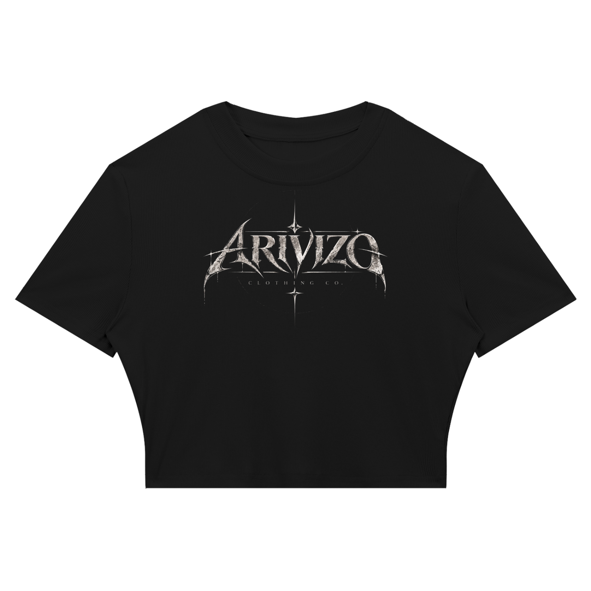 Arivizo | Slim Ribbed Crop T-Shirt
