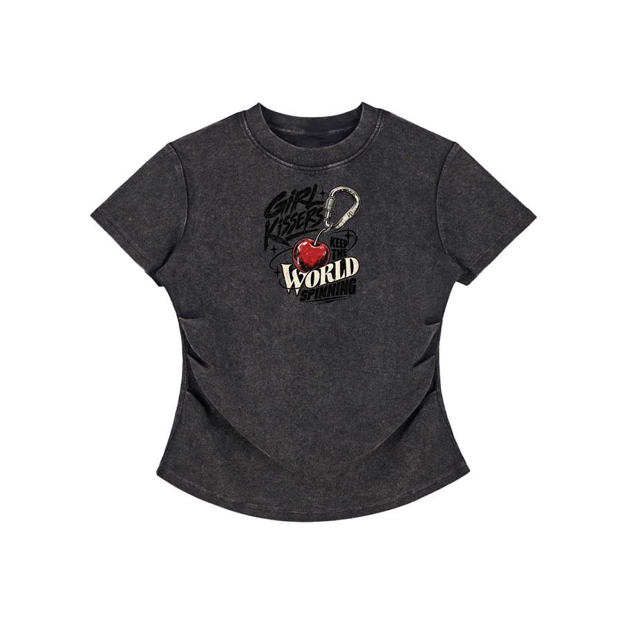 Carabiner | Vintage Washed Bodycon Cotton T-Shirt