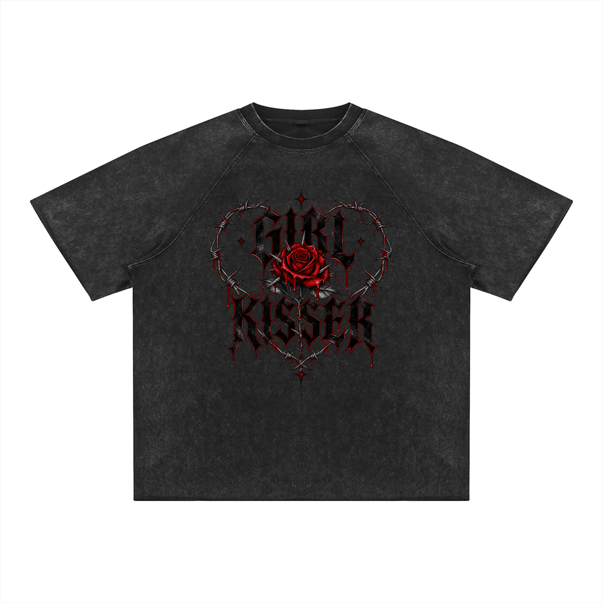 Rose |  Mineral Wash Raw Edge T-Shirt