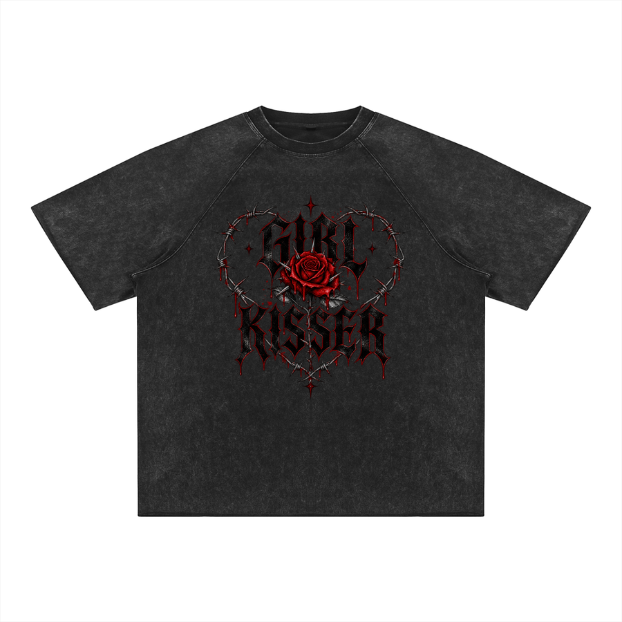 Rose |  Mineral Wash Raw Edge T-Shirt