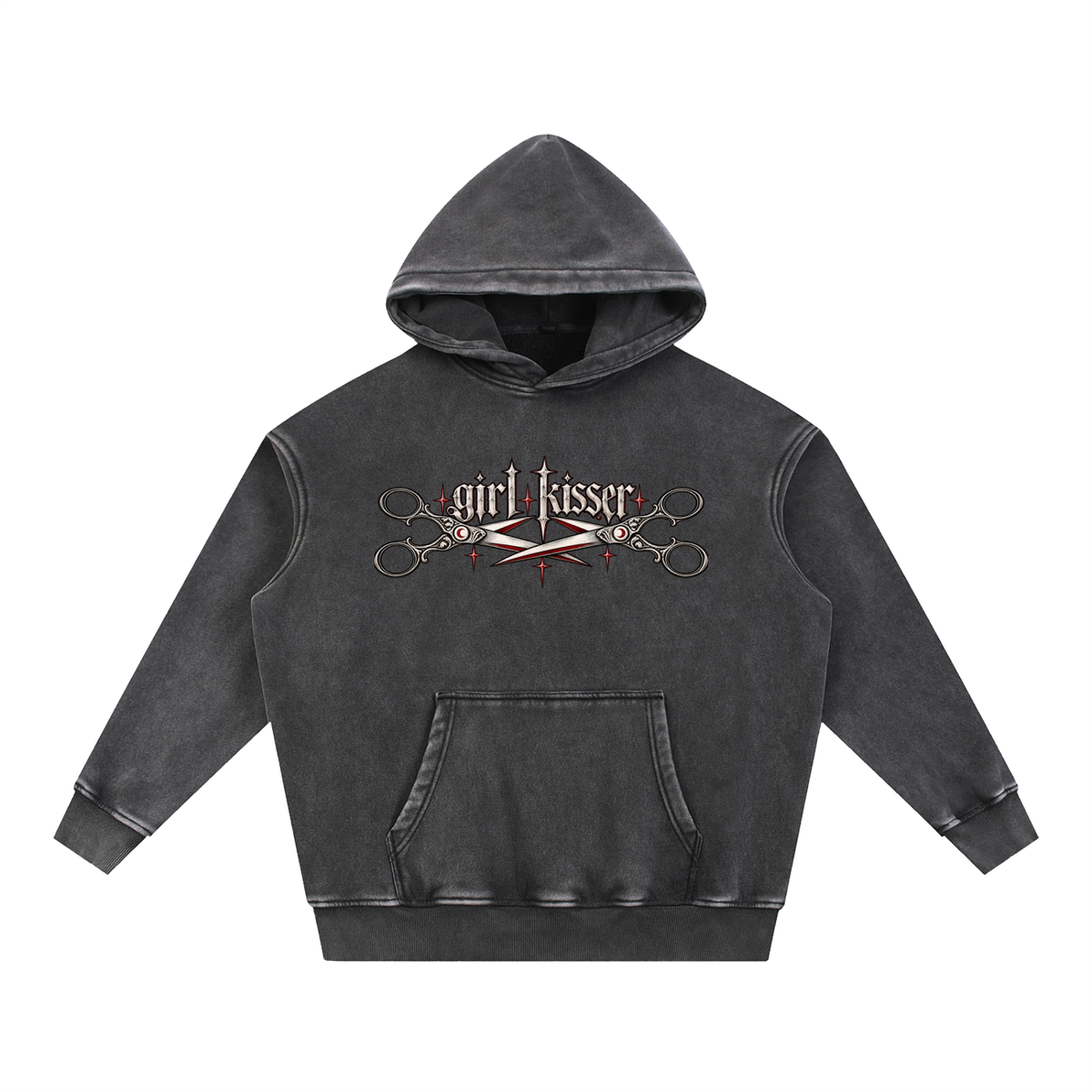 Girl Kisser ✂️ Snow-Wash Hoodie