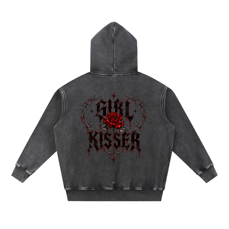 Rose | Snow Wash Fleece Oversize Hoodie