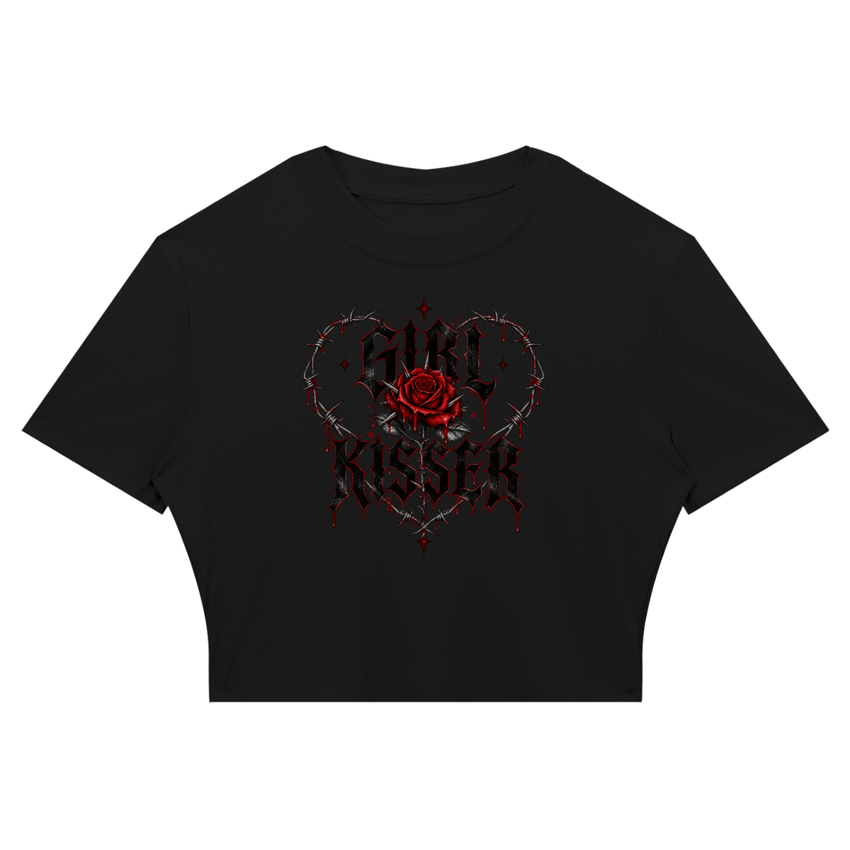Rose | Slim Ribbed Crop T-Shirt
