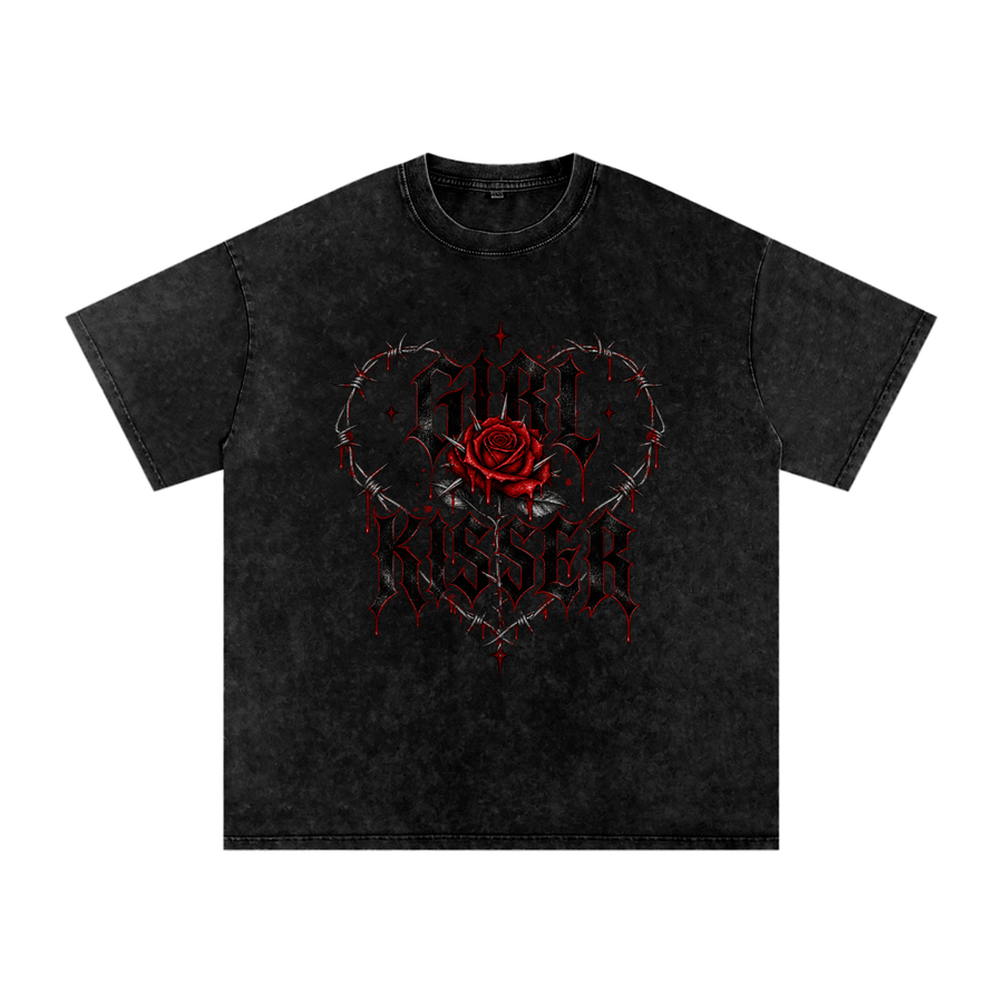 Rose | Snow Washed Oversized Cotton T-Shirt
