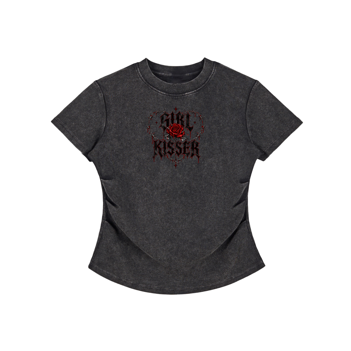 Rose | Vintage Washed Bodycon Cotton T-Shirt