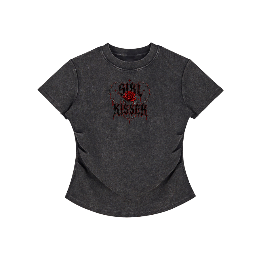 Rose | Vintage Washed Bodycon Cotton T-Shirt