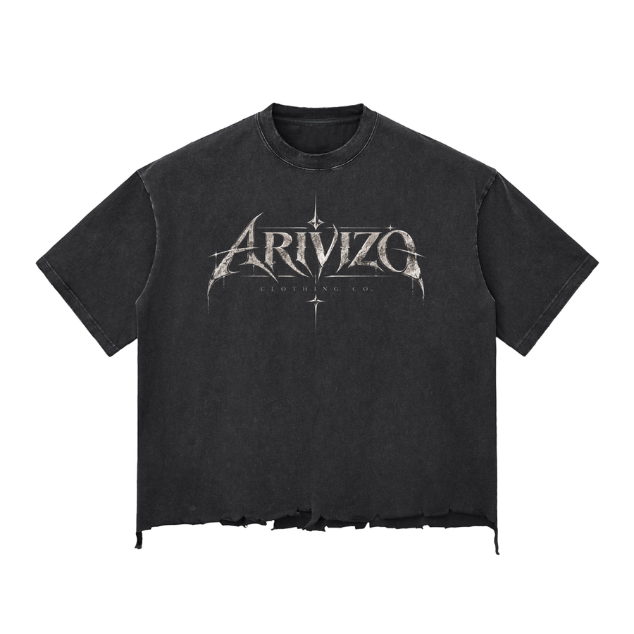 Arivizo | Vintage Wash Boxy Distressed Hem T-Shirt