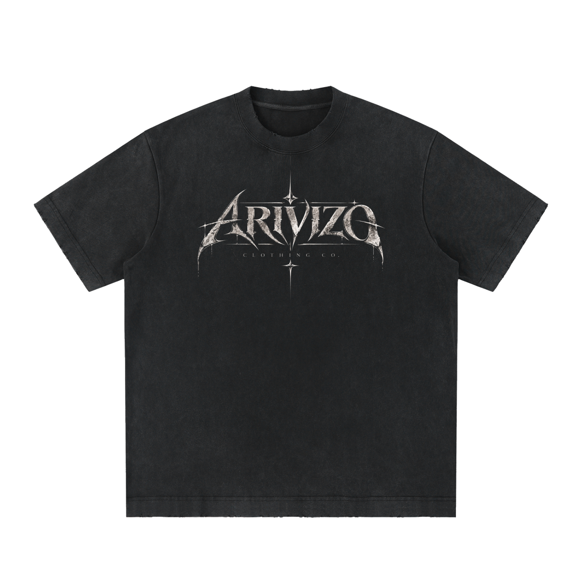 Arivizo | Heavyweight Vintage Washed Frayed T-Shirt