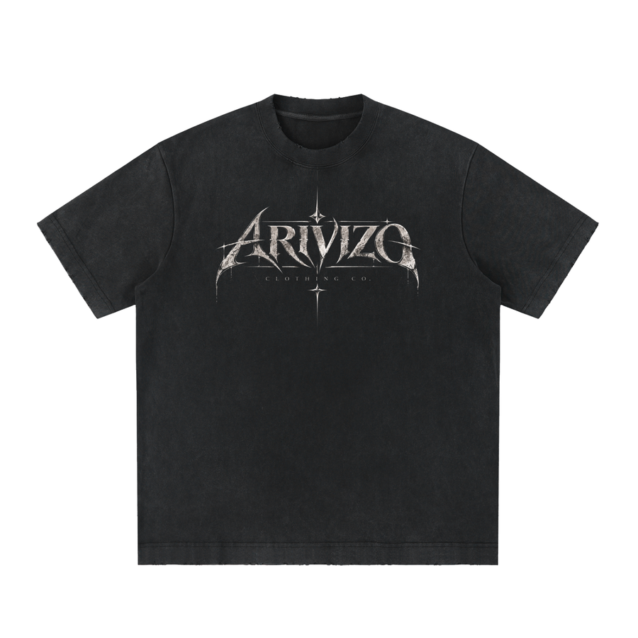 Arivizo | Heavyweight Vintage Washed Frayed T-Shirt