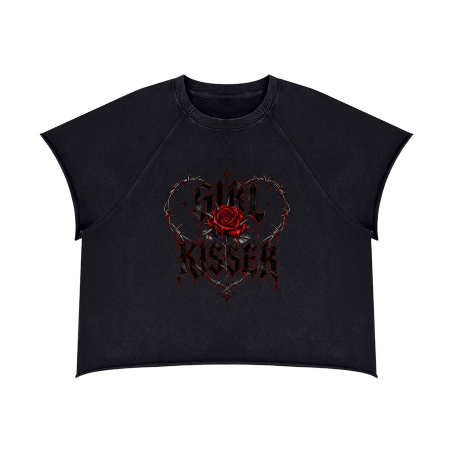 Rose | Vintage Wash Raw Edge Boxy T-Shirt